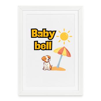 BABY BELL, MÂLE MODE FÊTES DE JEUNE FILLE EN MARCHE ! VACANCES DE L’ALCOOL - Affiche encadrée (27 × 37 cm) - blanc - Devant
