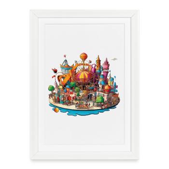 Colourful leisure island - Framed poster (27 × 37 cm) - white - Front