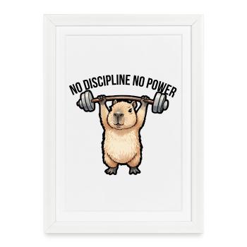 Gymnase de Capybara Design drôle d’animaux - Affiche encadrée (27 × 37 cm) - blanc - Devant
