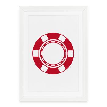 Pièce de casino - Affiche encadrée (27 × 37 cm) - blanc - Devant