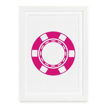Pièce de casino - Affiche encadrée (27 × 37 cm) - blanc - Devant