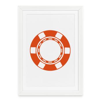 Pièce de casino - Affiche encadrée (27 × 37 cm) - blanc - Devant