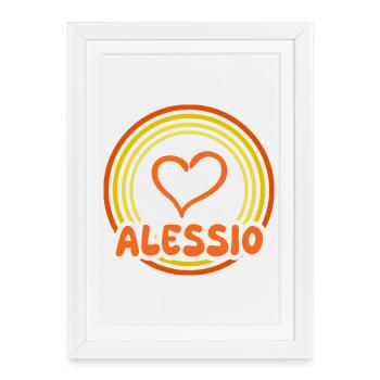 Cœur dans le cercle arc-en-ciel Alessio - Affiche encadrée (27 × 37 cm) - blanc - Devant