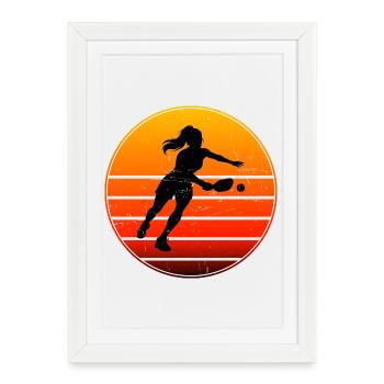 Conception d’athlète de pickleball pour les fans de matchs de pickleball - Affiche encadrée (27 × 37 cm) - blanc - Devant