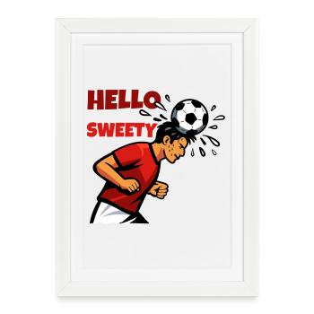 Header Soccer Hero in Game - Framed poster (27 × 37 cm) - white - Front