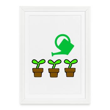 Jardin - Affiche encadrée (27 × 37 cm) - blanc - Devant