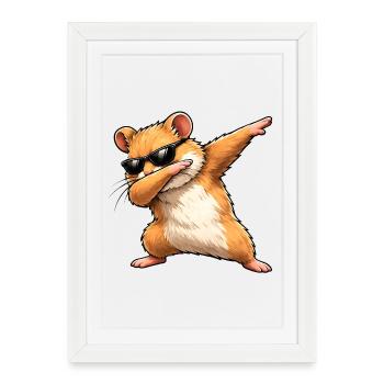 Tamponnement du hamster doré - Affiche encadrée (27 × 37 cm) - blanc - Devant