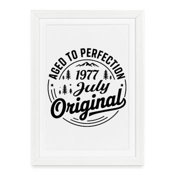 July 1977 – Legend of the Peaks and Mountains - Framed poster (27 × 37 cm) - white - Front