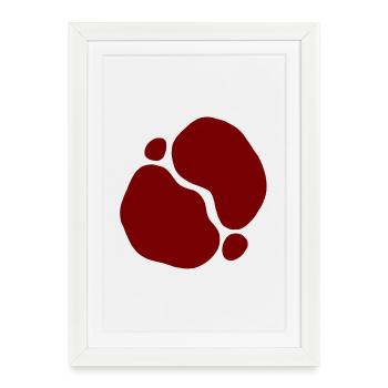 Formes organiques rouges Design transparent - Affiche encadrée (27 × 37 cm) - blanc - Devant