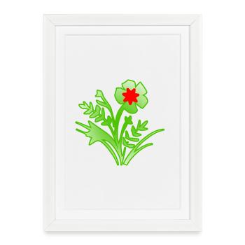 Flowers - Framed poster (27 × 37 cm) - white - Front