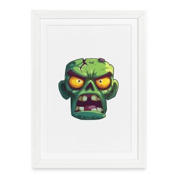 zombie, créature de la fête halloween - Affiche encadrée (27 × 37 cm) - blanc - Devant
