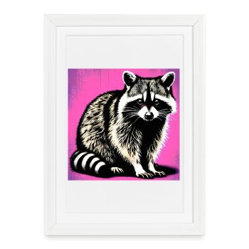 Raton laveur - Affiche encadrée (27 × 37 cm) - blanc - Devant