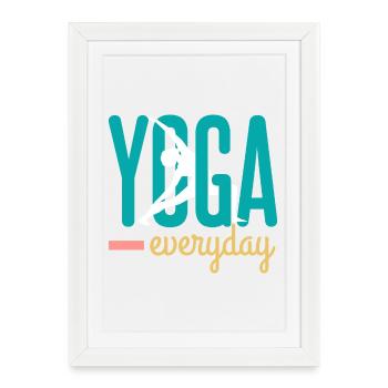Yoga - Affiche encadrée (27 × 37 cm) - blanc - Devant