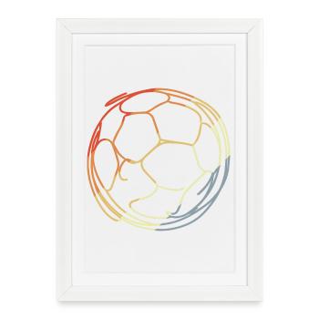 Croquis de football - Affiche encadrée (27 × 37 cm) - blanc - Devant