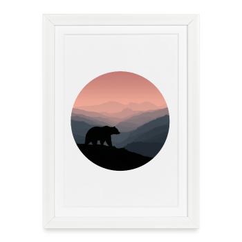 Wild Brown Bear - Framed poster (27 × 37 cm) - white - Front