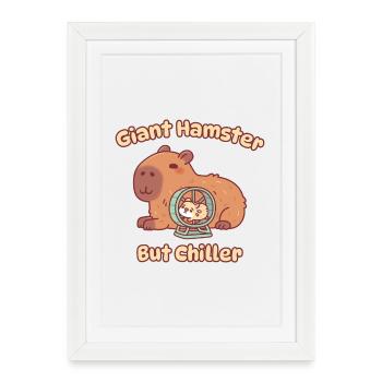 Cute Capybara Giant Hamster But Chiller - Framed poster (27 × 37 cm) - white - Front