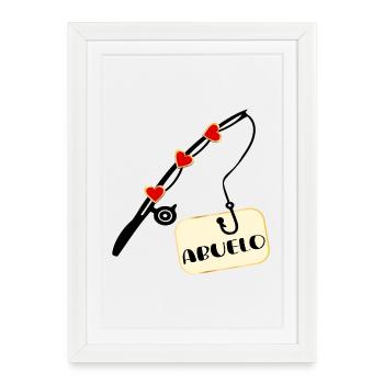Grand-père pêcheur espagnol - Affiche encadrée (27 × 37 cm) - blanc - Devant