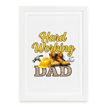 Artisanat Cadeau Travail pour la fête des pères - Affiche encadrée (27 × 37 cm) - blanc - Devant