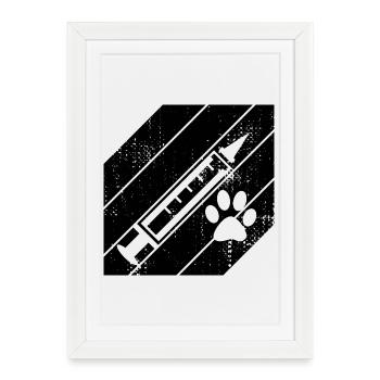 Seringue - Affiche encadrée (27 × 37 cm) - blanc - Devant