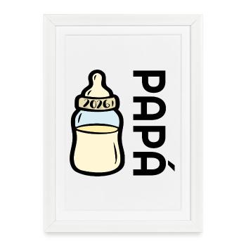 Papa espagnol bébé 2026 - Affiche encadrée (27 × 37 cm) - blanc - Devant