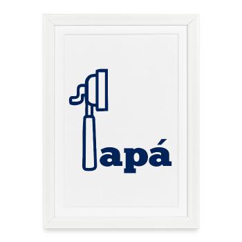 Café Espresso Papa espagnol - Affiche encadrée (27 × 37 cm) - blanc - Devant