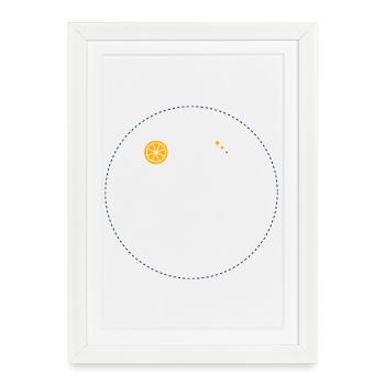 Citrus Orbit Print - Affiche encadrée (27 × 37 cm) - blanc - Devant