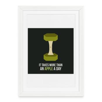 Affiche Apple Motivation Fitness - Affiche encadrée (27 × 37 cm) - blanc - Devant