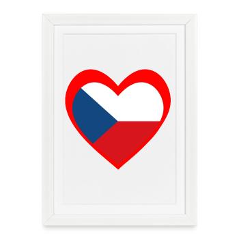 Červené Srdce Česko - Framed poster (27 × 37 cm) - white - Front
