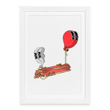 FLOATING - Framed poster (27 × 37 cm) - white - Front