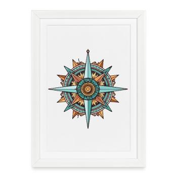 Compass Travel - Framed poster (27 × 37 cm) - white - Front