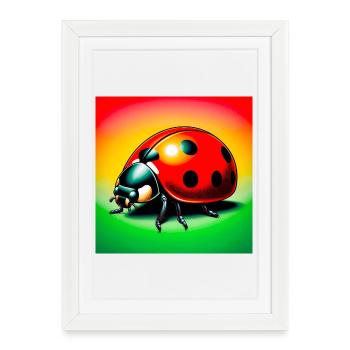 coccinelle - Affiche encadrée (27 × 37 cm) - blanc - Devant