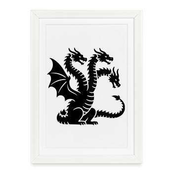 dragon - Framed poster (27 × 37 cm) - white - Front