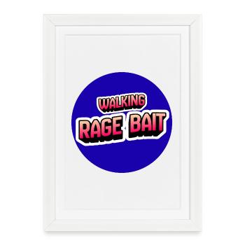 Walking Rage Bait - Framed poster (27 × 37 cm) - white - Front