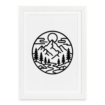 Emblème de la Forêt de la Montagne - Affiche encadrée (27 × 37 cm) - blanc - Devant