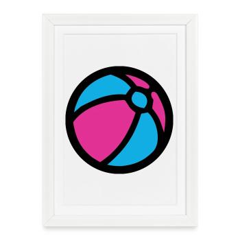 Icône d’été de plage de water-polo - Affiche encadrée (27 × 37 cm) - blanc - Devant