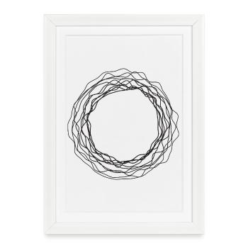Art circulaire en couronne de laurier emmêlé - Affiche encadrée (27 × 37 cm) - blanc - Devant