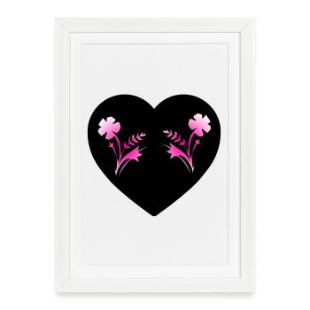 Flowers - Framed poster (27 × 37 cm) - white - Front