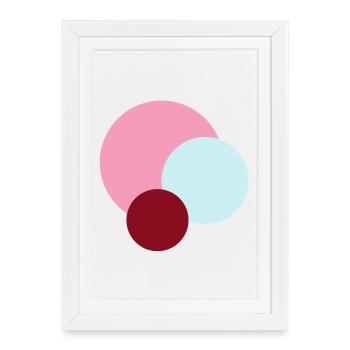 Planets in Pink Universe - Framed poster (27 × 37 cm) - white - Front