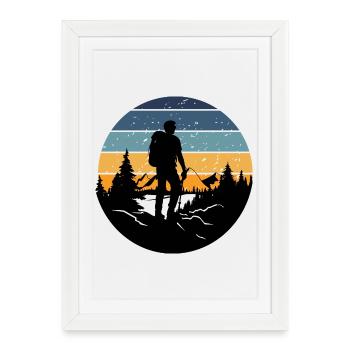 Retro Bedtime Hiker - Framed poster (27 × 37 cm) - white - Front