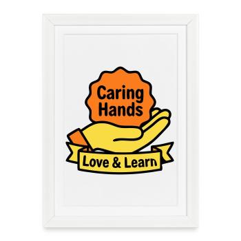 Kita Coat of Arms Caring Hands Logo - Framed poster (27 × 37 cm) - white - Front