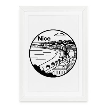 Nice France - Framed poster (27 × 37 cm) - white - Front
