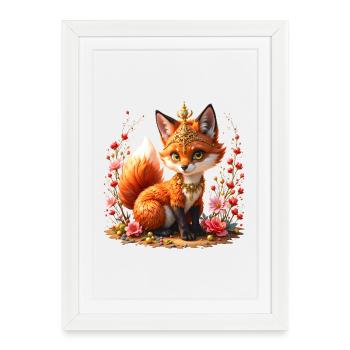 Bijoux floraux Fox - Affiche encadrée (27 × 37 cm) - blanc - Devant