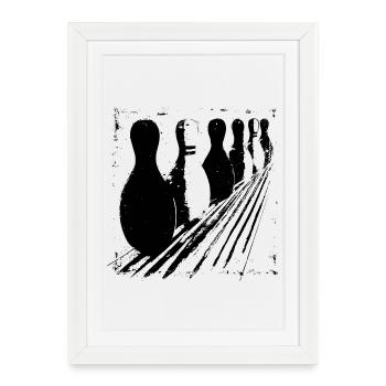 Bowling - Affiche encadrée (27 × 37 cm) - blanc - Devant