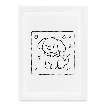 Cute Baby Puppy | Lulu Lotus - Framed poster (27 × 37 cm) - white - Front
