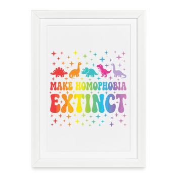 LGBTQ Pride Month - Make Homophobia Extinct - Framed poster (27 × 37 cm) - white - Front