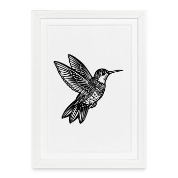 Hummingbird - Framed poster (27 × 37 cm) - white - Front