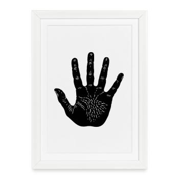 Empreinte de main - Affiche encadrée (27 × 37 cm) - blanc - Devant