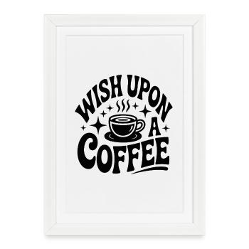 Magie du vœu pour le café - Affiche encadrée (27 × 37 cm) - blanc - Devant