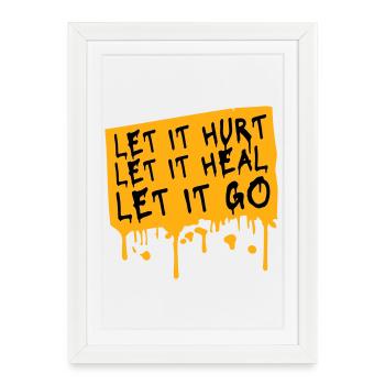 Laisse faire mal Laisse ça guérir Laisse partir Inspirant - Affiche encadrée (27 × 37 cm) - blanc - Devant