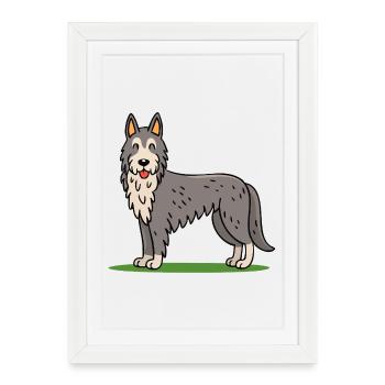 Irish Wolfhound (bande dessinée) - Affiche encadrée (27 × 37 cm) - blanc - Devant